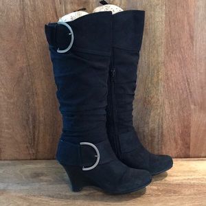 Black Suede slouch boots